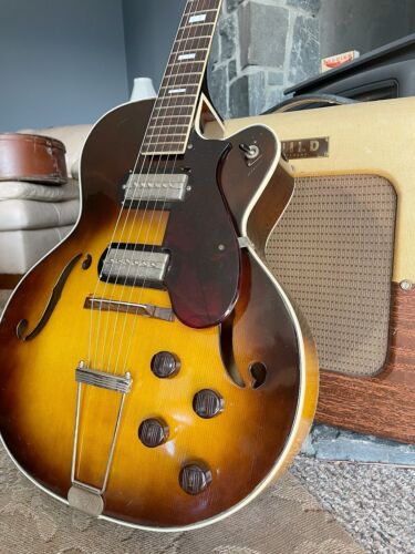 1957 Harmony H62 Hollowbody Electric Guitar w/ Original Case. VG+