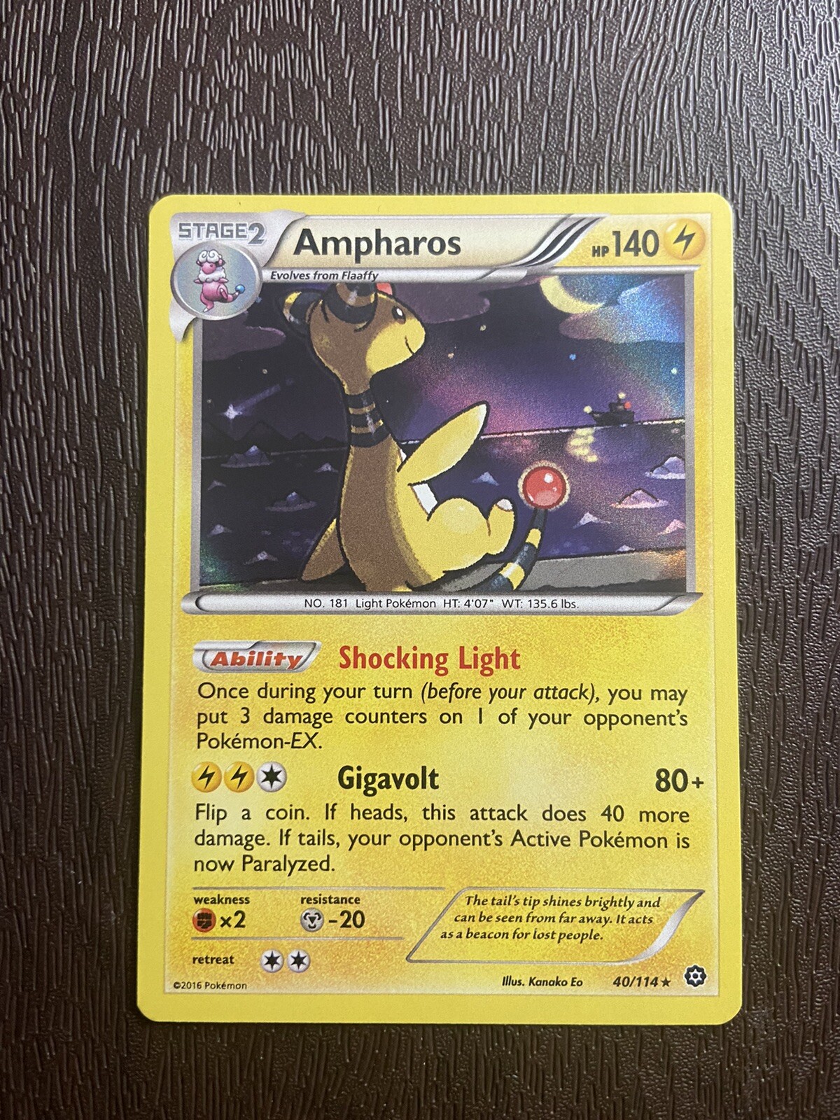 Pokemon : XY STEAM SIEGE AMPHAROS 40/114 RARE HOLO