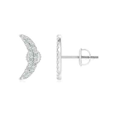 Ohrstecker ANGARA 0,16 kt Lab Grown zweireihig Diamant Halbmond in 14 K Gold