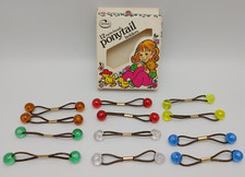 Vintage Goody 12 Twin Bead Ponytail Holders 1982 Complete With Box 8289