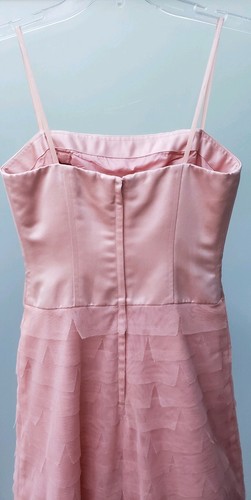 ABS COLLECTION Soft Pink Tiered Mesh Lined Formal Designer Cocktail Prom Dress 2 - Picture 6 of 12
