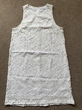 🤍 MANGO IVORY CREAM LACE FLORAL SHIFT DRESS SIZE L 12 WEDDING CHRISTENING🤍