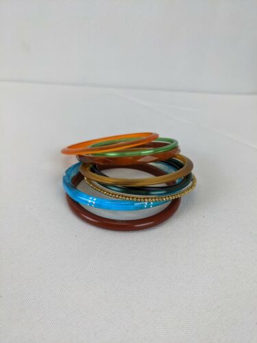 Vintage Bangle Bracelets Assorted Mixed Material 9