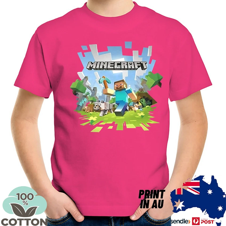 Minecraft Kids Boys Girls Teens Cotton T shirt Tee Top Unisex Gift ALL SIZES - image 3 of 4