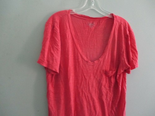 Victor's Secret Women's M Medium Cotton Solid Pink Short Sleeve V-Neck T-Shirt - Picture 6 of 12