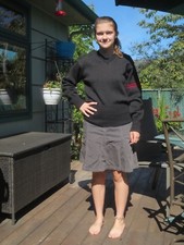 Vintage Dehen "The Coach" LS Black Wool Collegiate Sweater Black W/ Burgundy