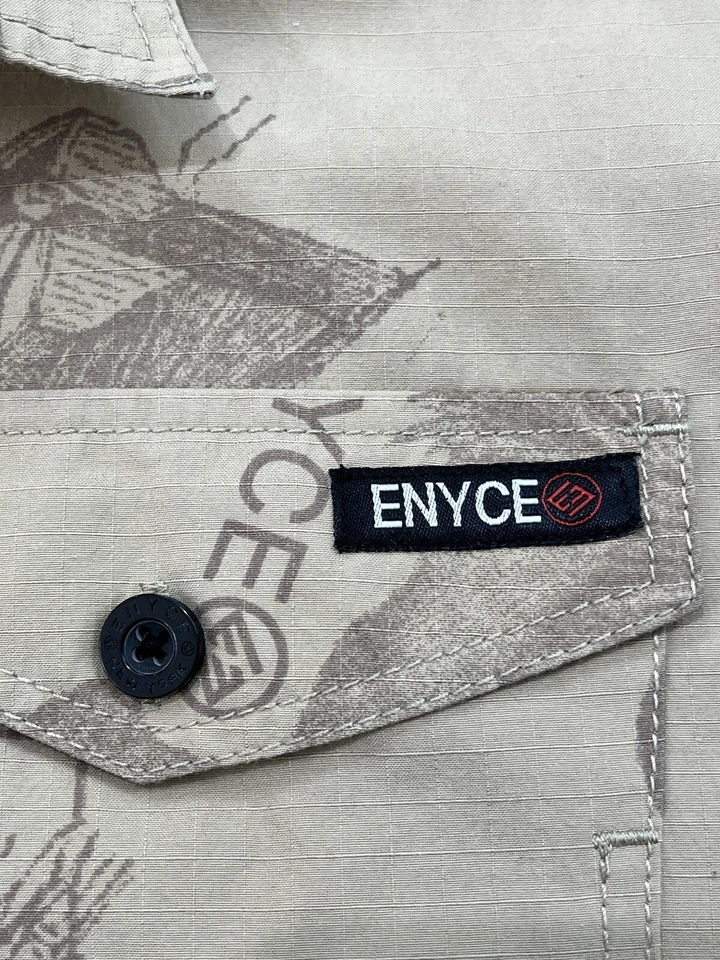 Enyce Short Sleeve Button Up Hawaiian Shirt Beige Men's Size 2XL - Image 3 of 4