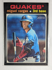 2020 Topps Heritage Minors #96 Miguel Vargas Flip Stock Rookie Card RC SSP