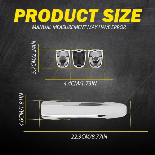 For 14-22 Exterior Door Handle Fit For Chevrolet Silverado 1500 Set4 Chrome R - Picture 5 of 10