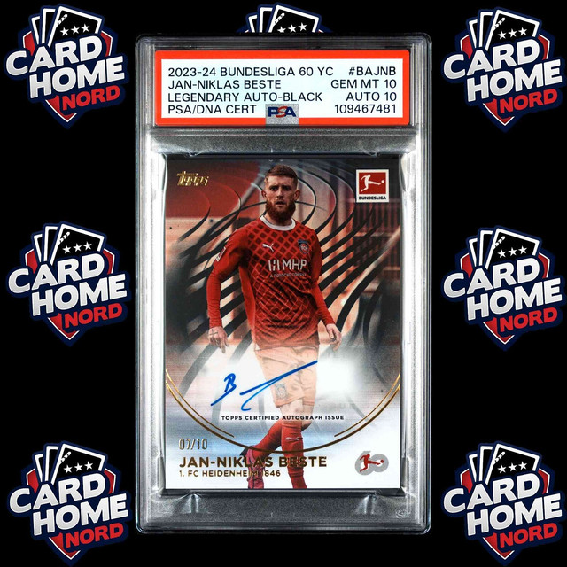 Jan-Niklas Beste /10 Autograph Auto PSA 10 - 2023-24 TOPPS 60 Years Bundesliga