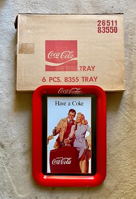 Set of 6 1991 Coca-Cola Trays   N.O.S in Original Shipping Box