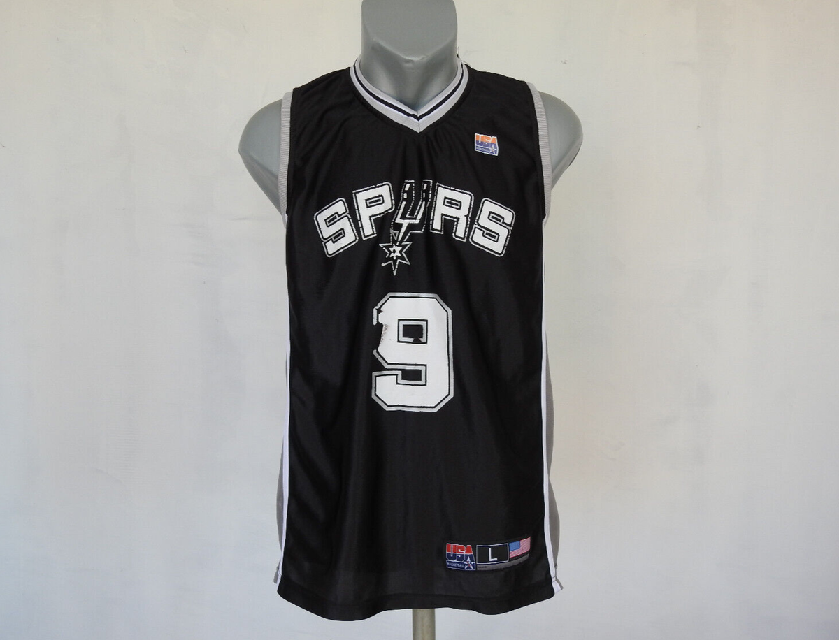 San Antonio Spurs Jersey #9 Parker Black Shirt Size L NBA USA