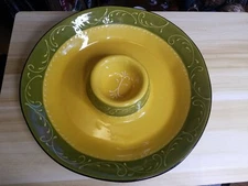 CRATE&BARREL Chip And Dip Serving Bowl 13.5"  Platter Tray