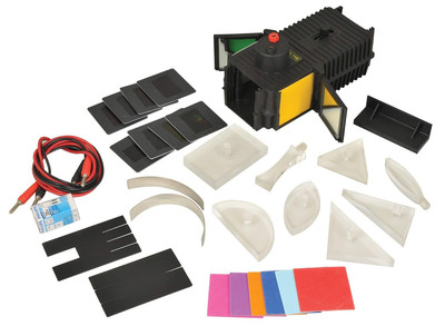 Deluxe Optics Kit - Mirrored Light/Ray Box & 29 Optical Components - Includes Ma