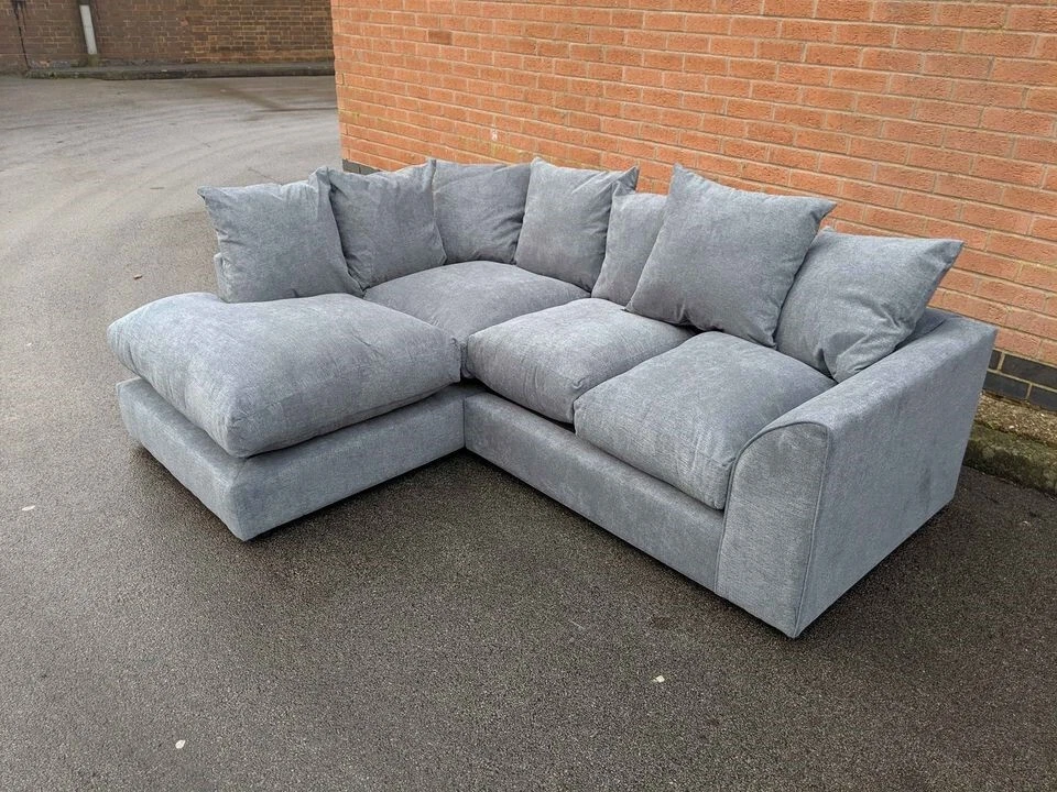 SALE Corner Sofa LEFT RIGHT Hand grey kingston soft Fabric 3 2 Seater Modern