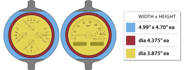 Sistema de calibre para camioneta Ford Dakota Digital 1951-52 negro azul VHX-51F-PU-K-B Foto 4 de 4