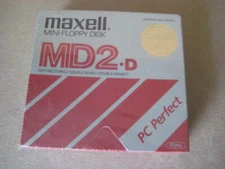 Maxell Mini Floppy Disk MD2-D Brand New Sealed 10 Pieces 