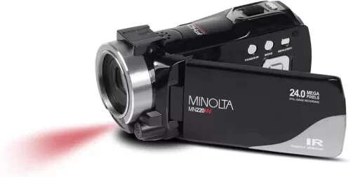 Minolta MN220NV 24MP 1080P FHD videocamera visione notturna con WiFi OUTFIT NERO NUOVO-