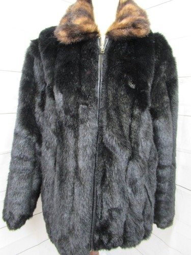 WILSONS Black Reversible Leather / Faux Fur Lined Coat Jacket Women's Sz. L - Picture 7 of 12