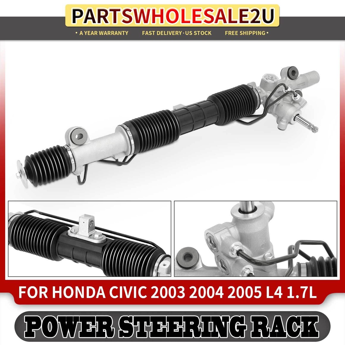New Power Steering Rack and Pinion Assy for Honda Civic 2003 2004