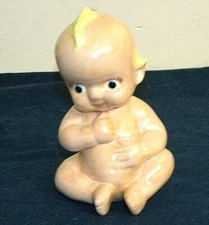 Vintage Ceramic Baby Figurine Baby Powder Dispenser/Shaker, 6" Tall