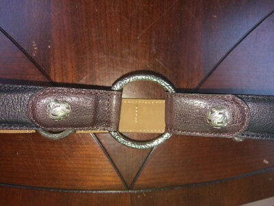 Brighton Black Brown Leather Belt U Rock Silver Buckle  display picture 2