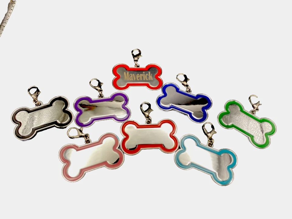 CUSTOM ENGRAVED PERSONALIZED PET TAG ID DOG CAT NAME TAGS DOUBLE SIDE 7 Colors - Image 4 of 4