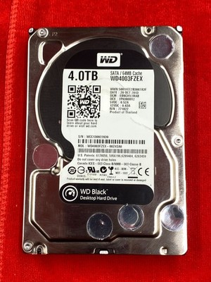 WD BLACK 4TB SATA DESKTOP HARD DRIVE 3.5'' 7200RPM 64MB CACHE WD4003FZEX-00Z4SA0