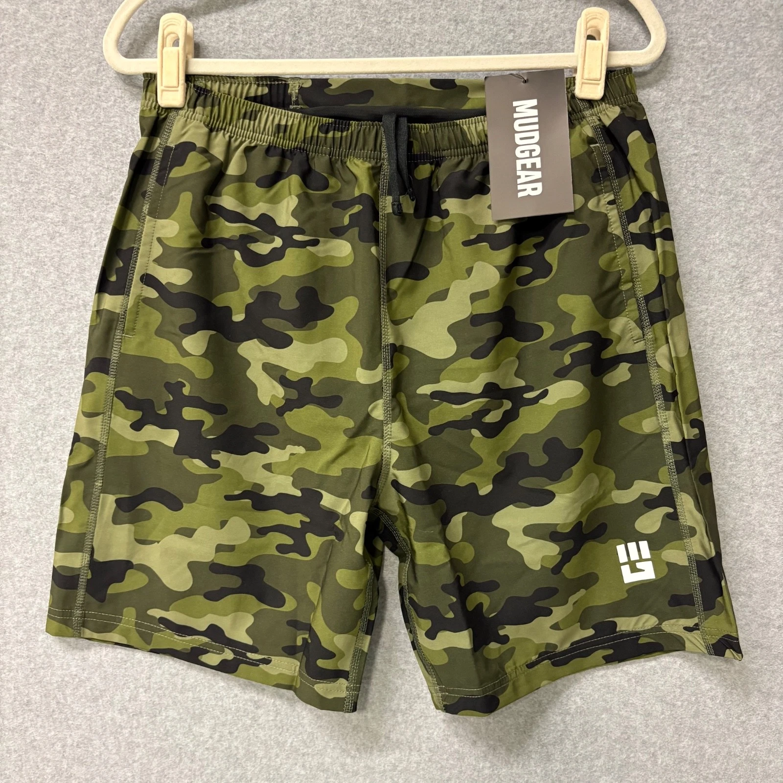 MudGear Freestyle Running Shorts Men’s Medium Green Camo 7” Liner NWT