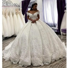IS-NWT Off-Shoulder Lace wedding dress, elegant lace Ball Gown