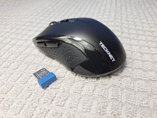 Portable Tecknet Bluetooth 2.4G Wireless Mouse 4800 DPI Black Computer Mouse