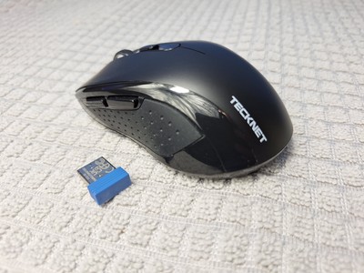 Portable Tecknet Bluetooth 2.4G Wireless Mouse 4800 DPI Black Computer Mouse