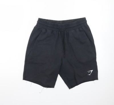 Gymshark Herren Schwarz S Sweat Shorts Elastischer Bund Kordelzug Freizeit