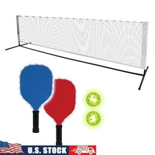 LED Pickleball Set Portable Night Play Complete Kit W/ Paddles Net Balls New