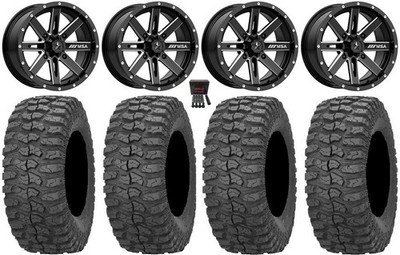 MSA Milled Boxer 14'' UTV Wheels 32'' Rock-A-Billy Tires Yamaha YXZ1000R
