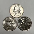 UNC 1955-D Washington 90% Silver Quarter AND 2026 P&D SemiQ Rev War Quarters.