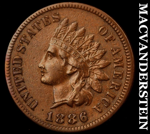 1886 Indian Head Cent- Type 1- Extra Fine+ Semi Key No Reserve #J1157