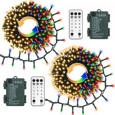 Dual Color Changing String Lights Battery 20Ft 400 LED with Timer 11 Modes
