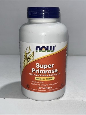Sealed Now Foods Super Primrose 1300mg Women s Supplement, 120 Softgels 