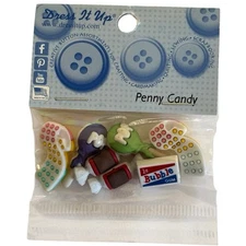 Dress It Up Penny Candy Buttons - Shank Colorful Sweet Treat Bubblegum Lolli 060
