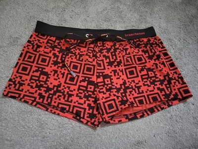 Bruno Banani Swim Short - Icon - Black & Red - Size Medium / 32in - NWT