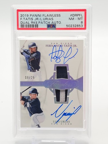 FERNANDO TATIS URIAS 2019 FLAWLESS RPA ROOKIE DUAL PATCH AUTO /25 PSA 8 Q7742