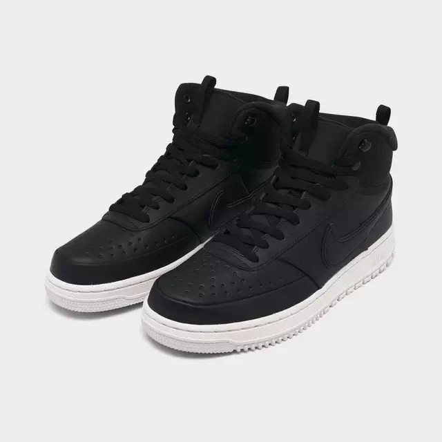 Men's Nike Court Vision Mid Winterized Sneakers Boots - Black-Phantom DR7882 002 thumbnail 11