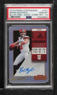 2018 Contenders RPS Championship Ticket 21/49 Baker Mayfield Rookie Auto RC 16yo
