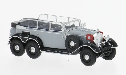 MODELLINO AUTO STATICO BREKINA MERCEDES G4 CONVERTIBLE 1938 GRIGIO SCALA 1:87 - Immagine 4 di 4