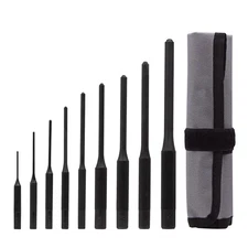 Roll Pin Punch Set Heat Treated and Drop Forged Steel Pin Punches with Pouch