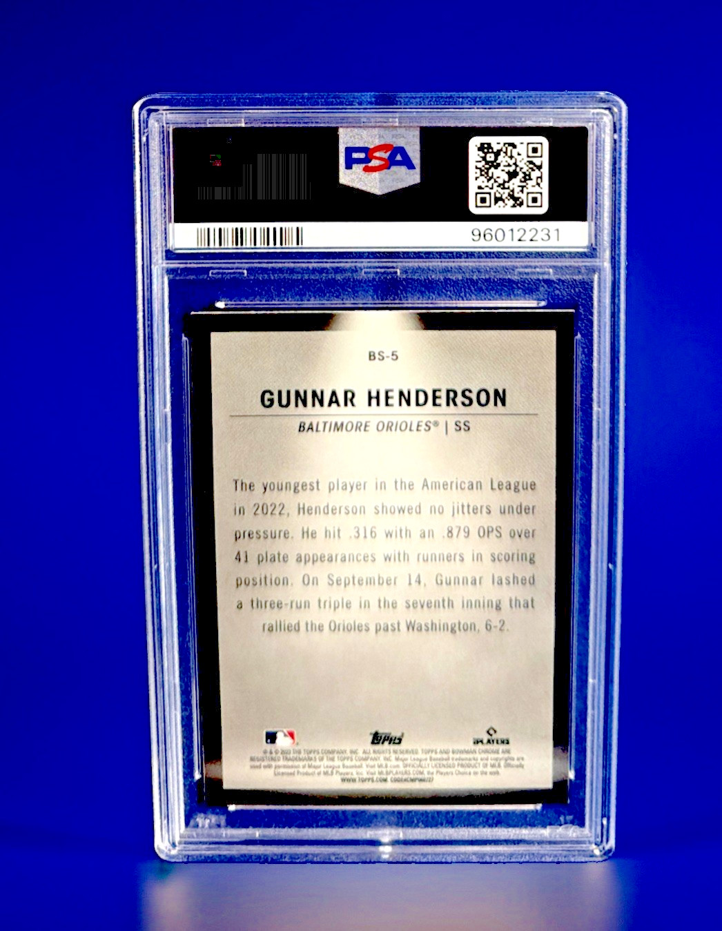 GUNNAR HENDERSON - 2023 BOWMAN - SPOTLIGHTS (RC) - BALTIMORE ORIOLES - PSA 10! view 2