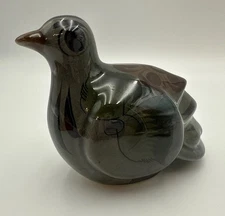 Gray Green Tonala Style Mexican Folk Art Pottery Pigeon Dove Bird 5”