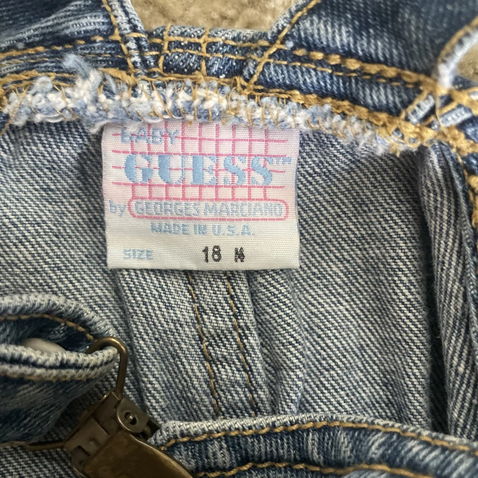Mono Vaquero Baby Guess Vintage Años 90 Talla 18M Hecho en EE. UU. Jean Una Pieza ¡EXCELENTE ESTADO USADO! Foto 3 de 4