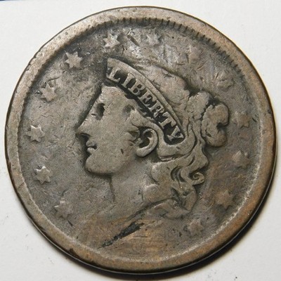 Large Cent Dateless Perhaps 1820 or1830?   Actual Coin Pictured